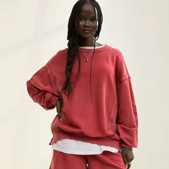 Aerie Keep It Light Crochet Crew Sweatshirt - Picture 5 of 12